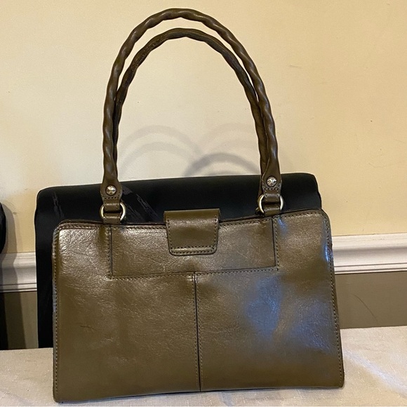 Patricia Nash Olive Green & Gold Embossed Leather Shoulder Bag - Picture 5 of 15